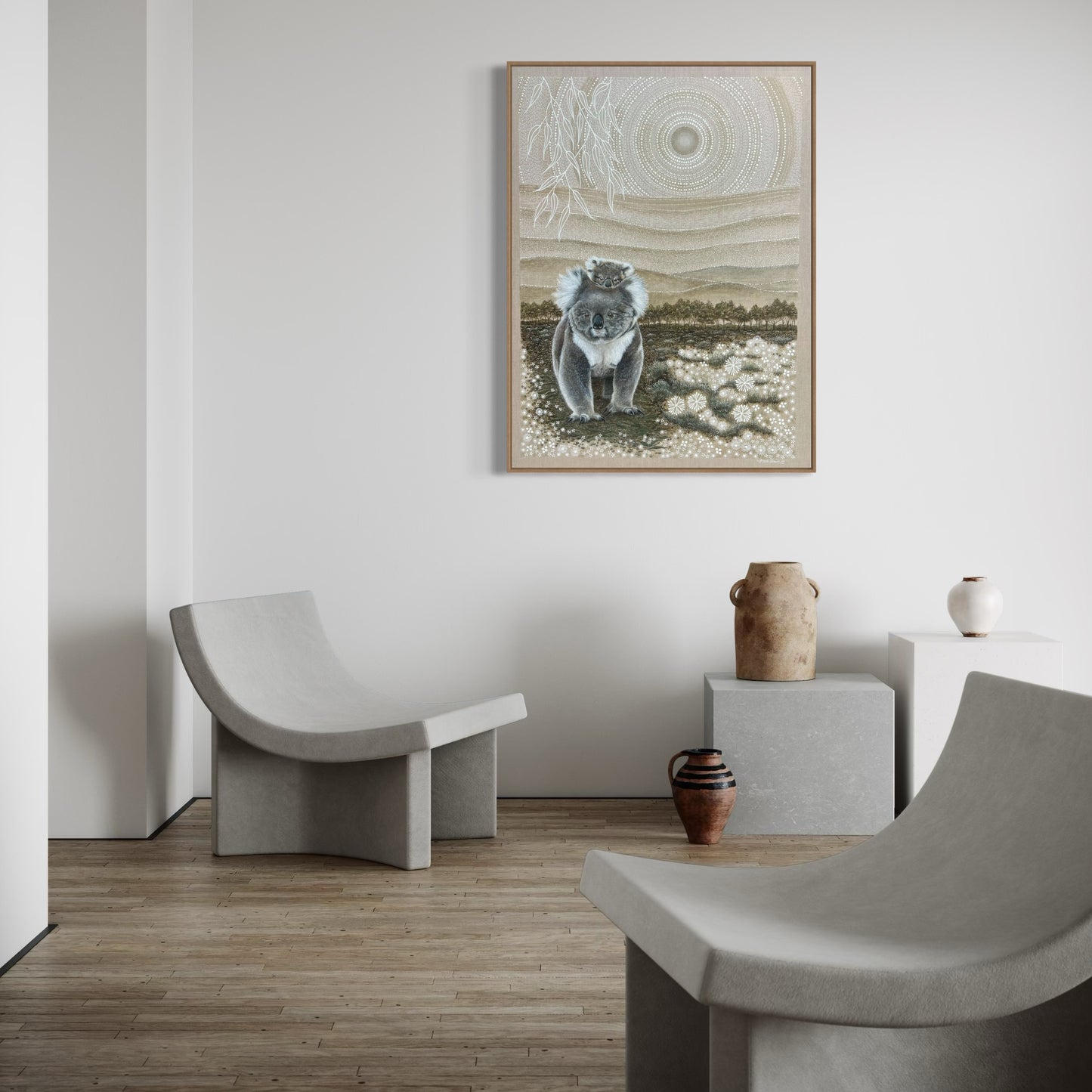 KOALA DREAMING OF HOME - Framed Canvas Print - Limited Edition